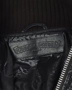 Slim Fit Funnel Neck Embellished Fleur Patch Quilted Jacket