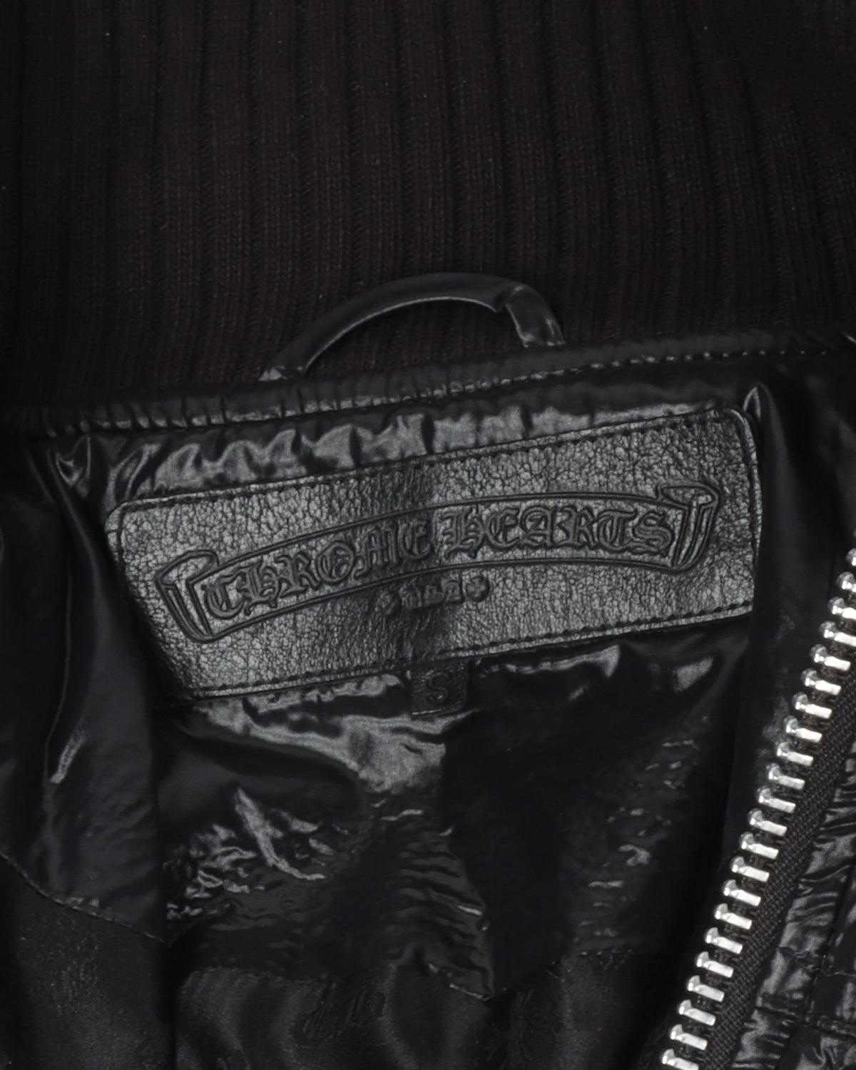 Slim Fit Funnel Neck Embellished Fleur Patch Quilted Jacket