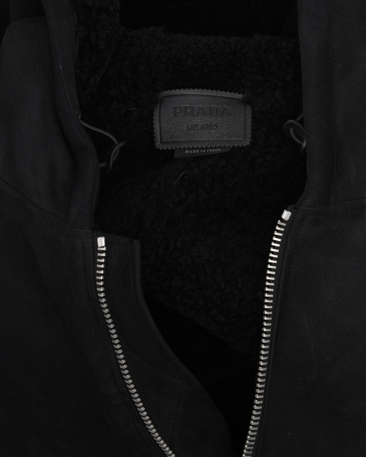 Shearling Hooded Bomber Jacket