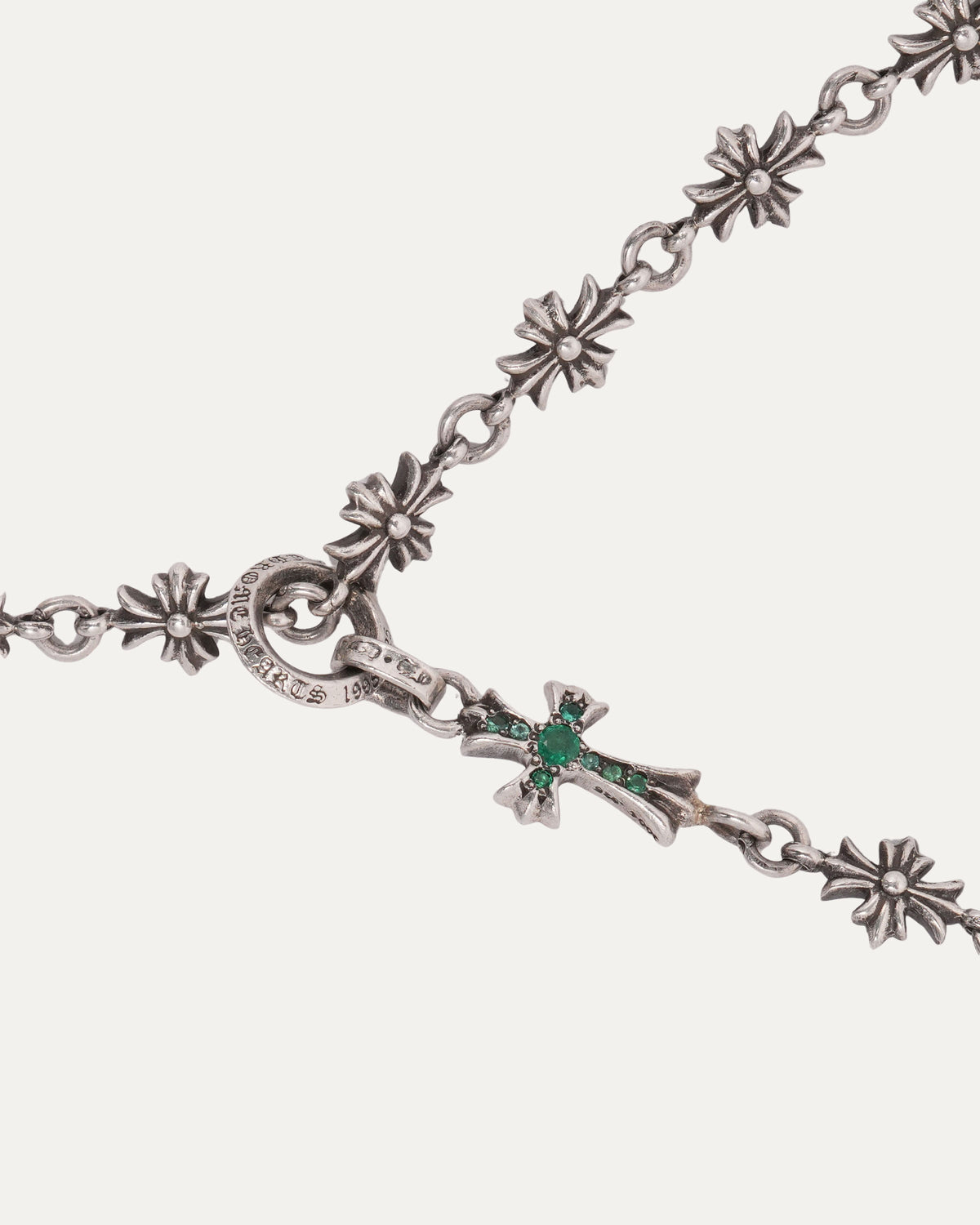 Emerald Tiny E Choke Chain Necklace