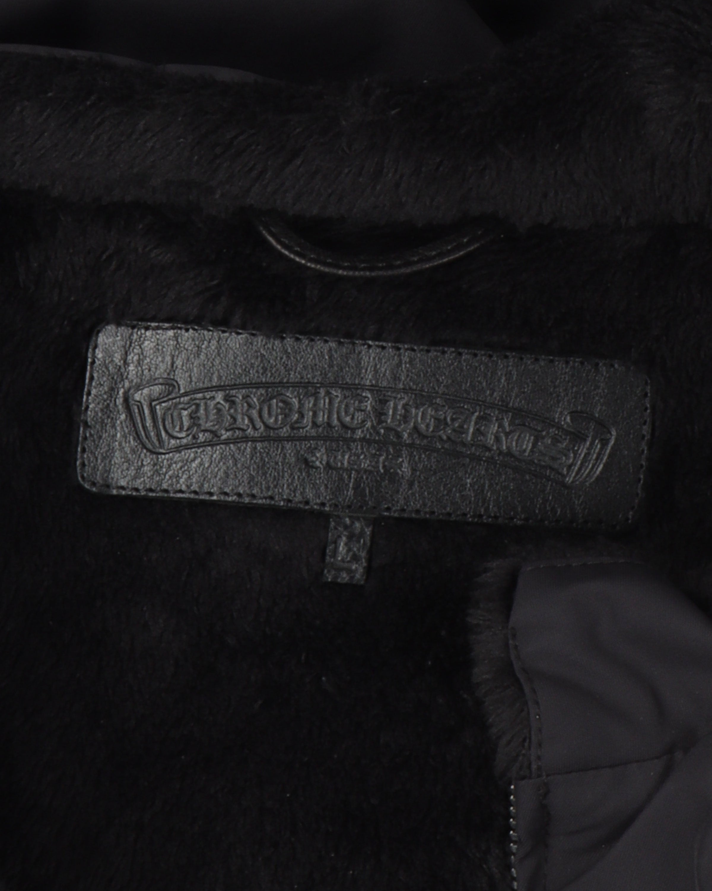 Faux Fur Lined Cemetery Cross Patch Racing Jacket