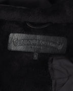 Faux Fur Lined Cemetery Cross Patch Racing Jacket