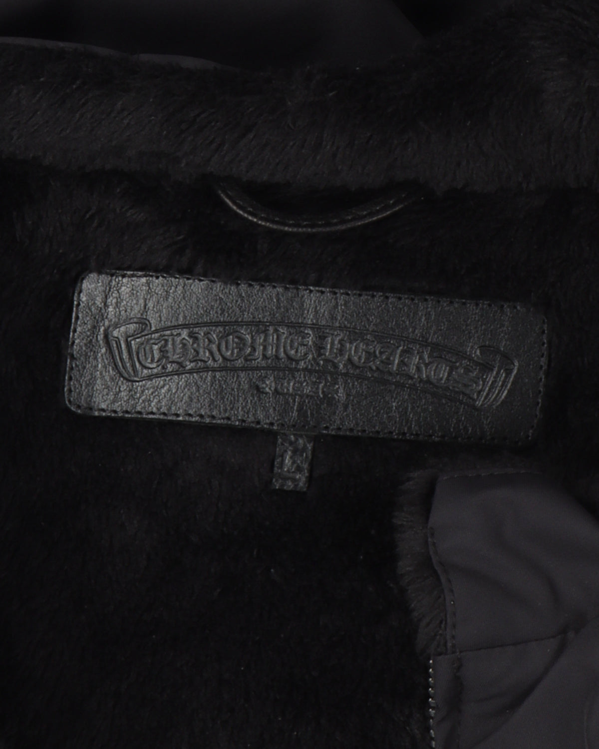 Faux Fur Lined Cemetery Cross Patch Racing Jacket