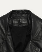 Silver Embellished Cross Patch JJ Dean Leather Jacket