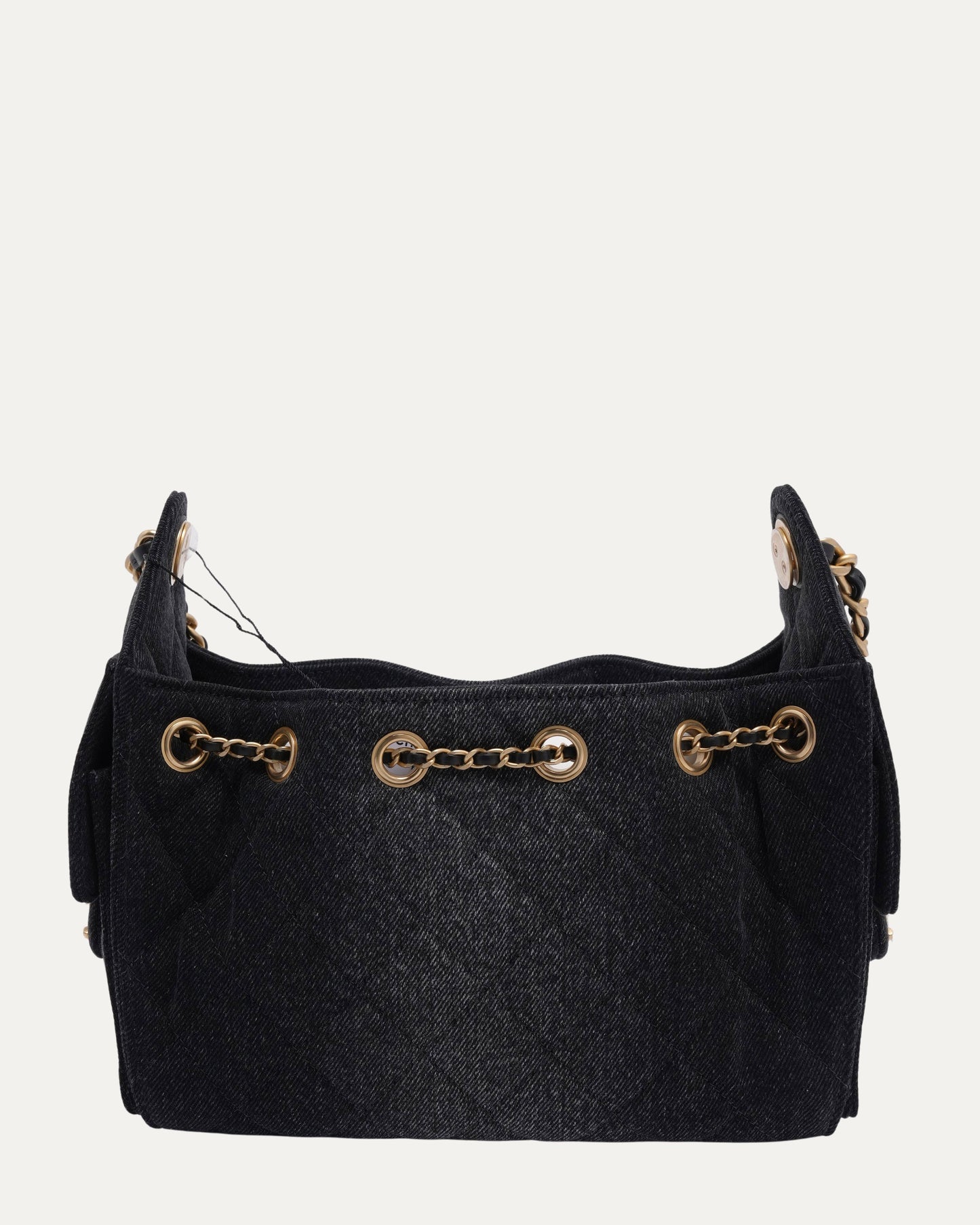 Washed Denim Quilted Mini 25 Hobo Bag