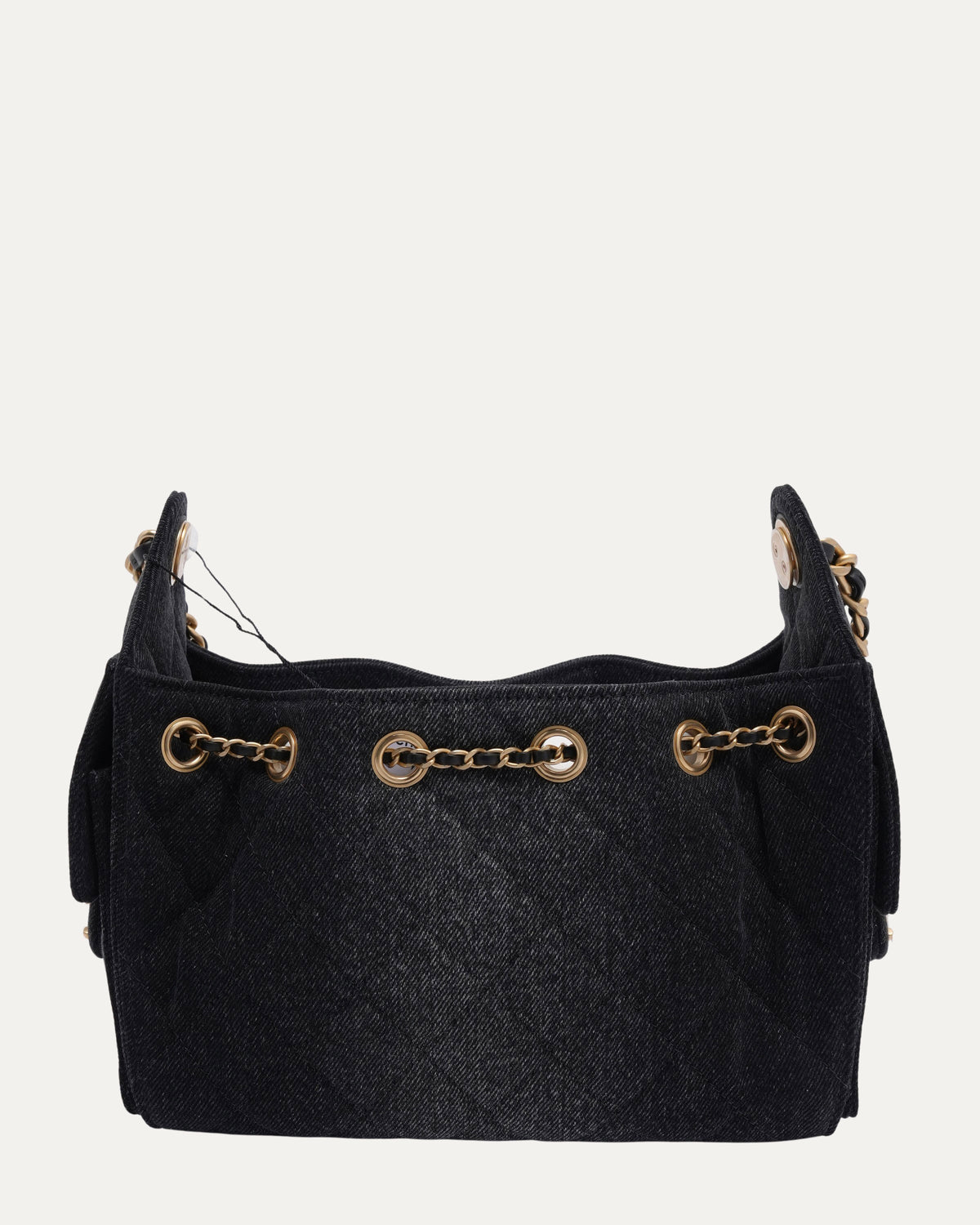Washed Denim Quilted Mini 25 Hobo Bag