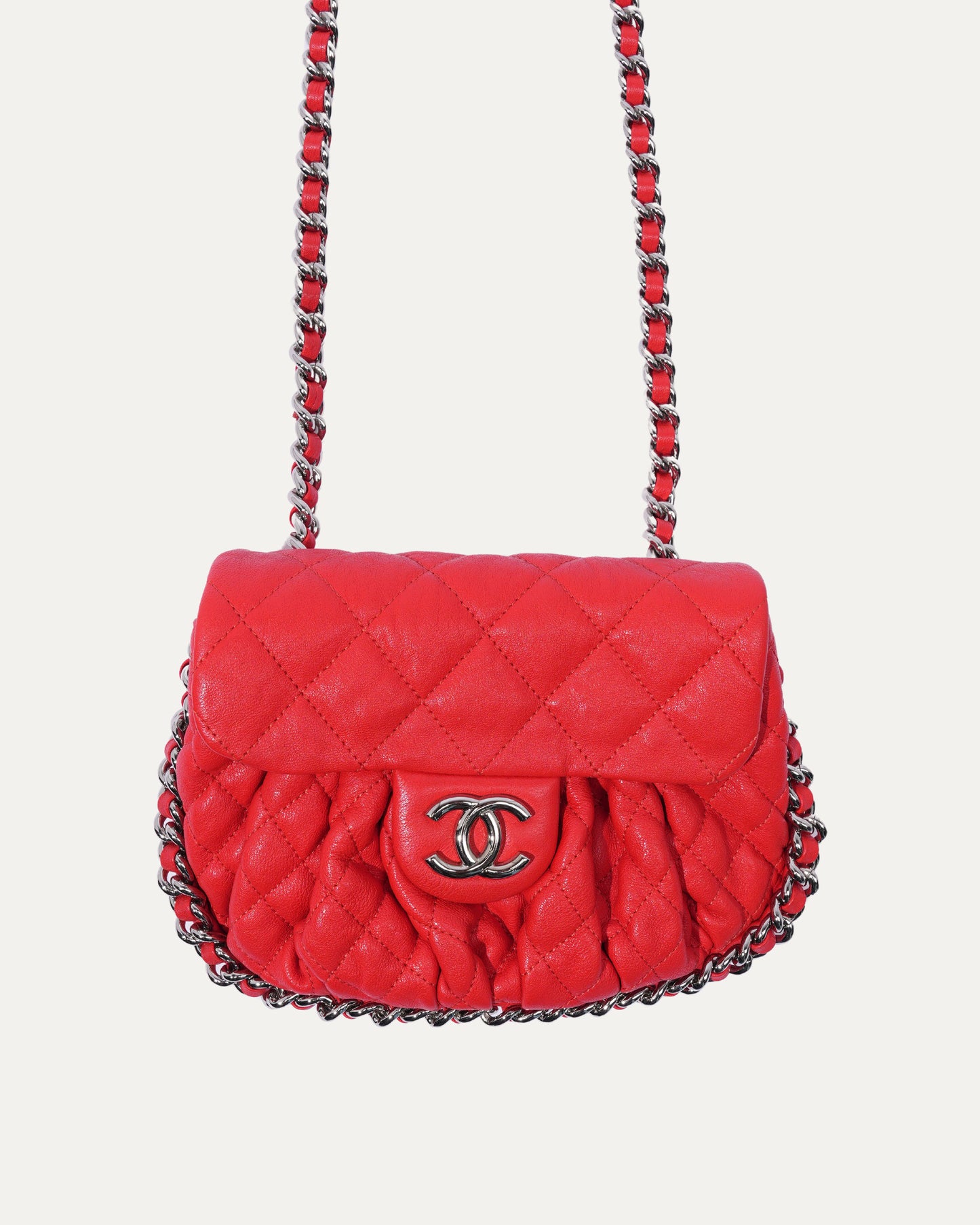 Washed Lambskin Mini Chain Around Flap Bag