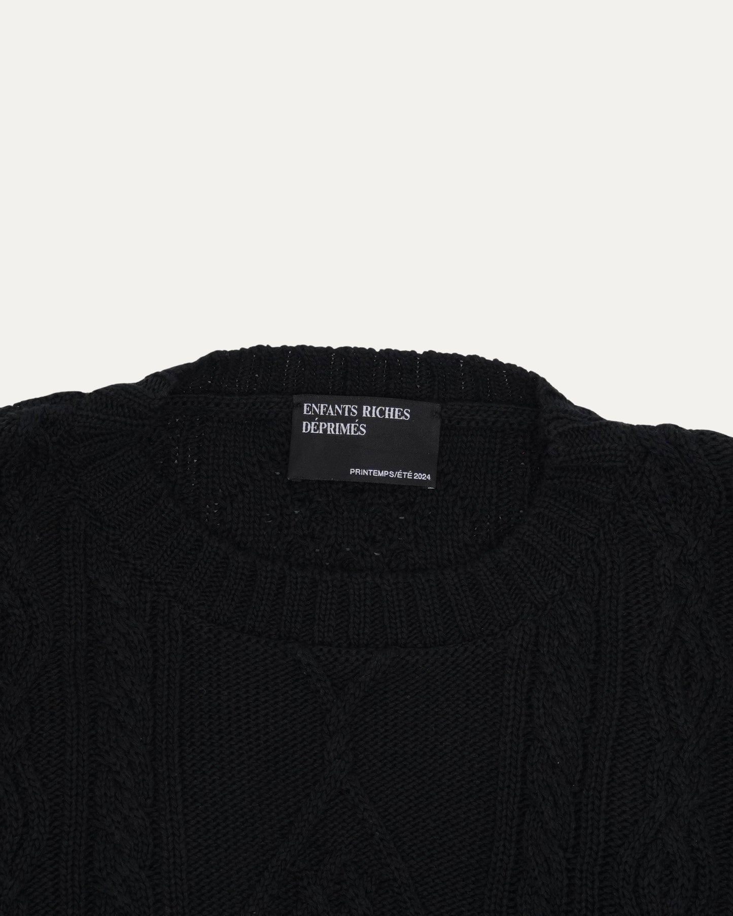 Oversized Cable Knit Crewneck Sweater