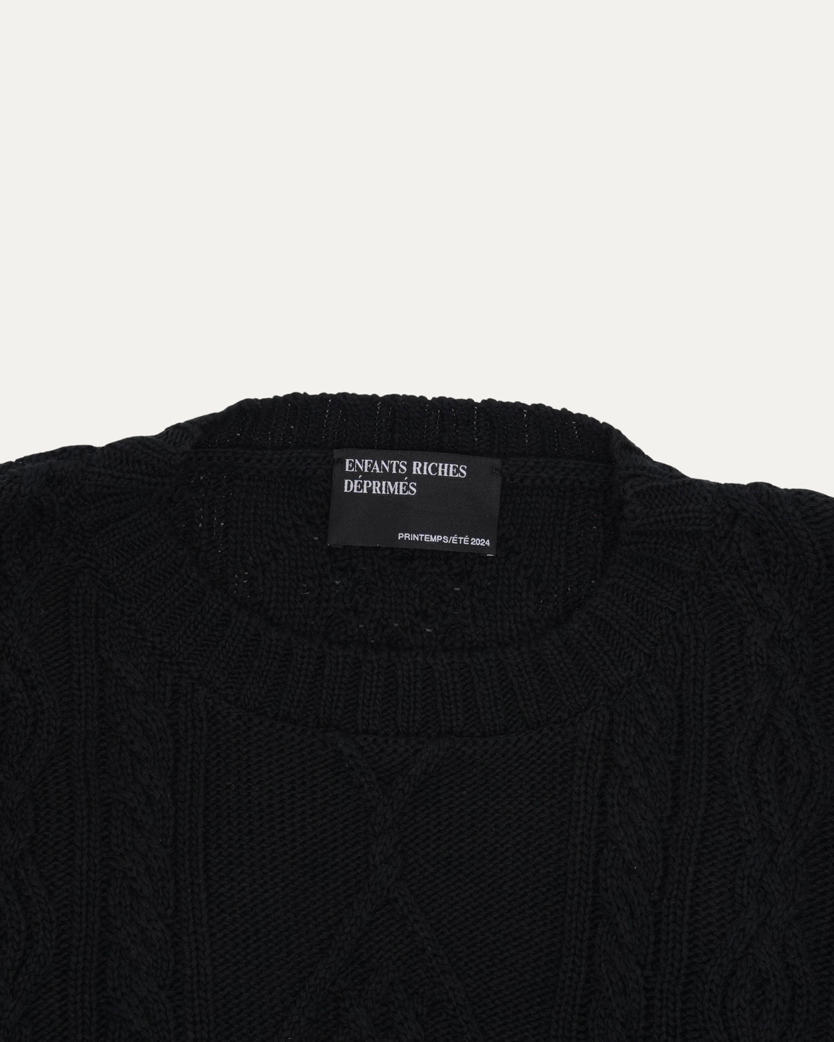 Oversized Cable Knit Crewneck Sweater