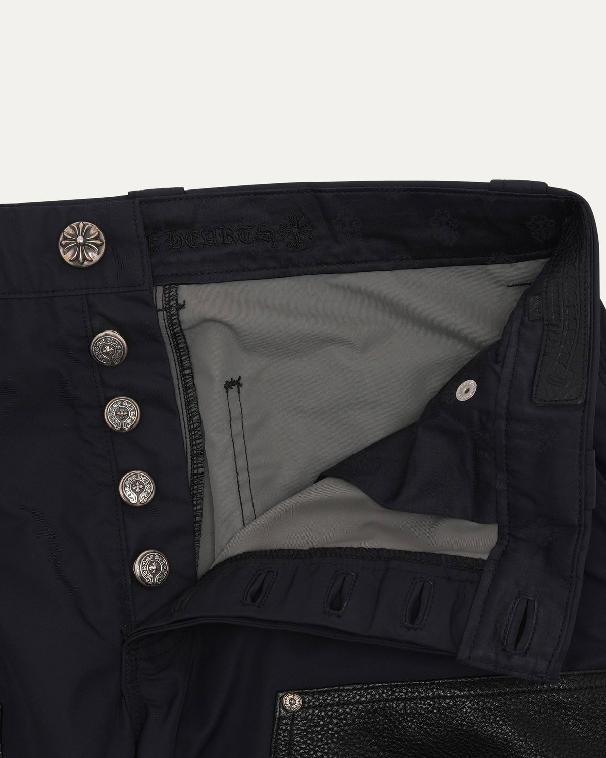 Nylon and Leather Double Knee Pants