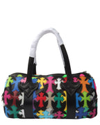 Multicolor Cross Patch Cemetery Mini Duffle Bag