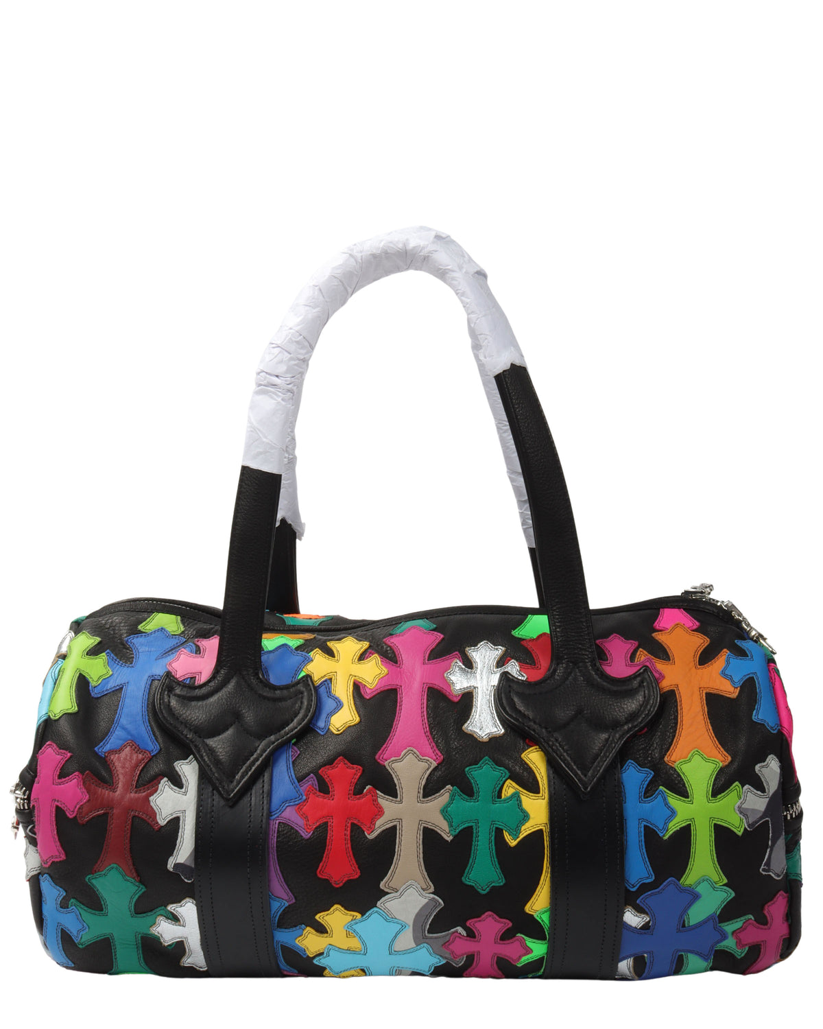 Multicolor Cross Patch Cemetery Mini Duffle Bag
