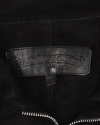 Suede Leather Zip Up Jacket