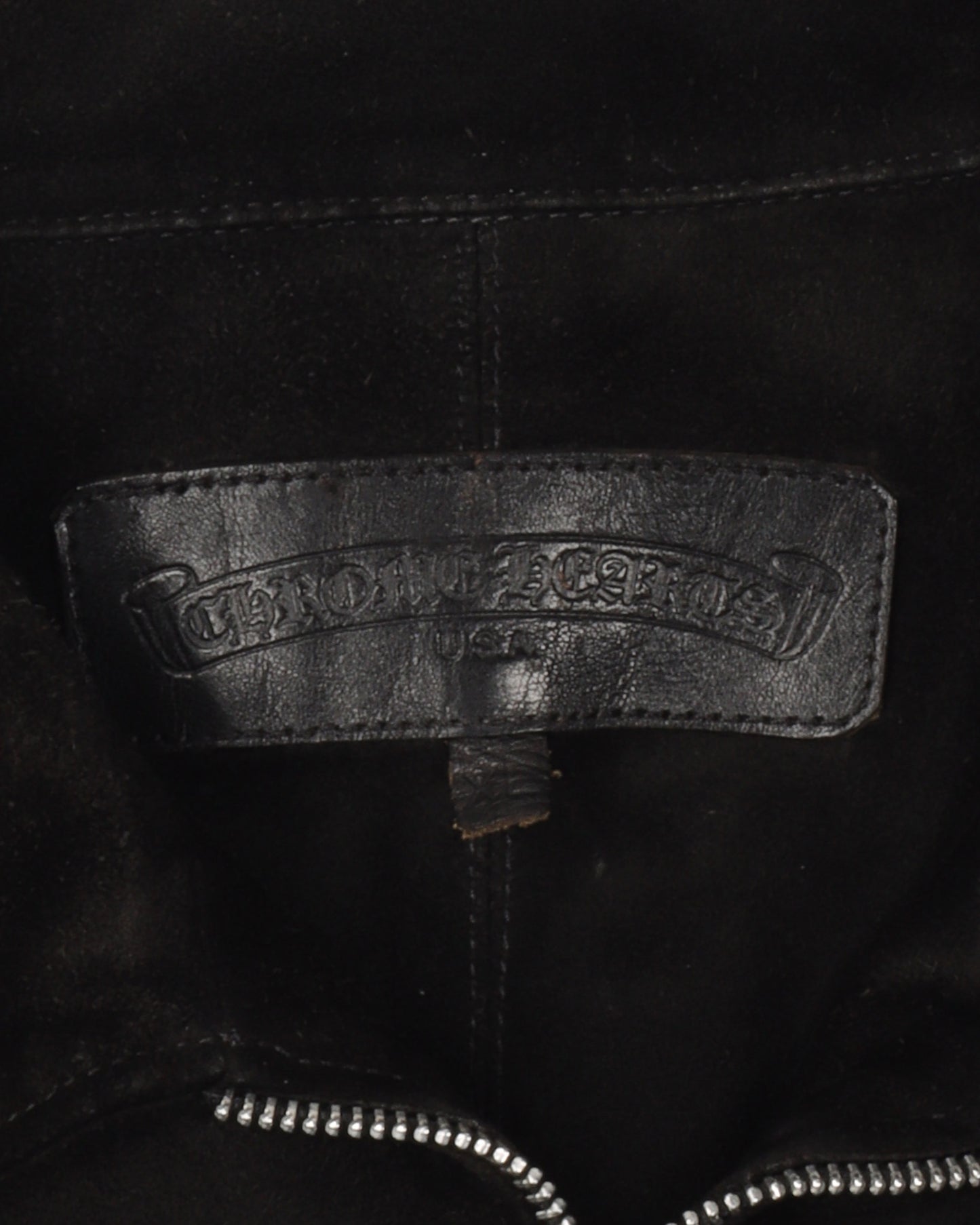 Suede Leather Zip Up Jacket