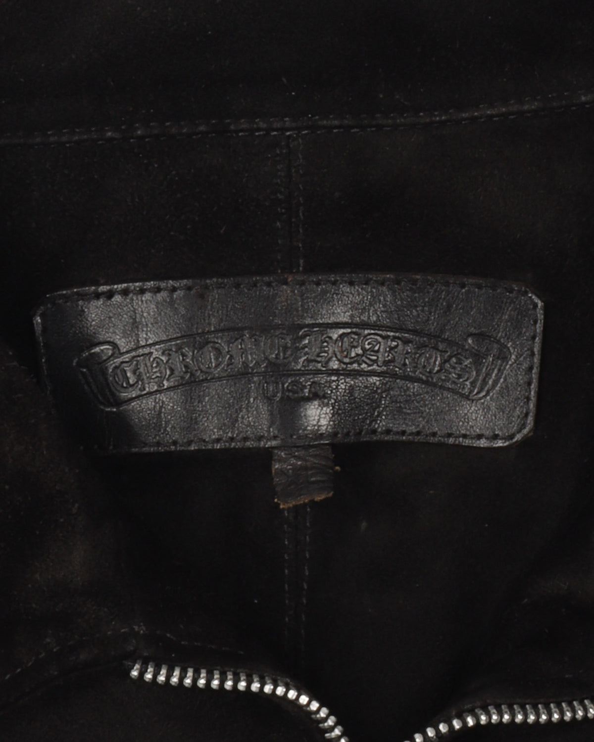 Suede Leather Zip Up Jacket