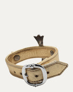 Silver Cross and Leather Gunslinger Bracelet