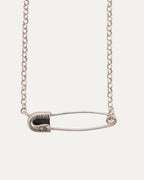 Safety Pin Roll Chain Necklace