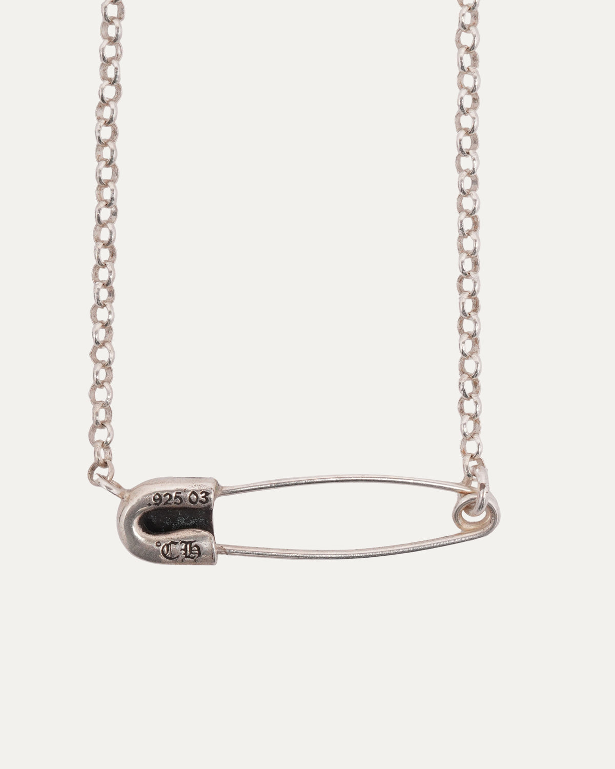 Safety Pin Roll Chain Necklace