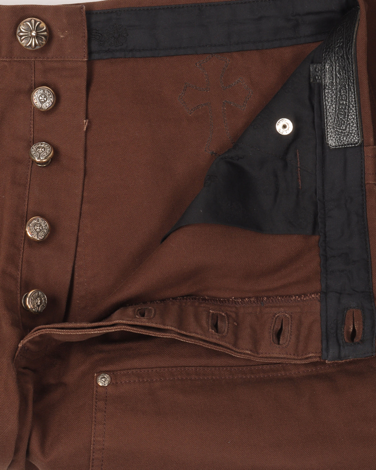 Leather Cross Double Knee Pants