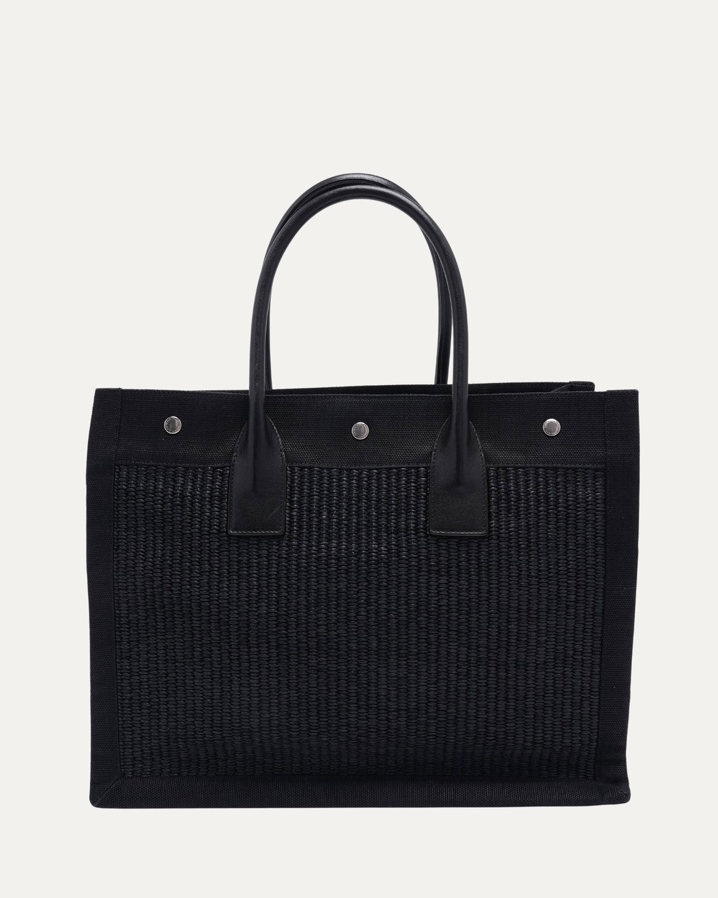 Rive Gauche Large Embroidered Raffia Tote Bag