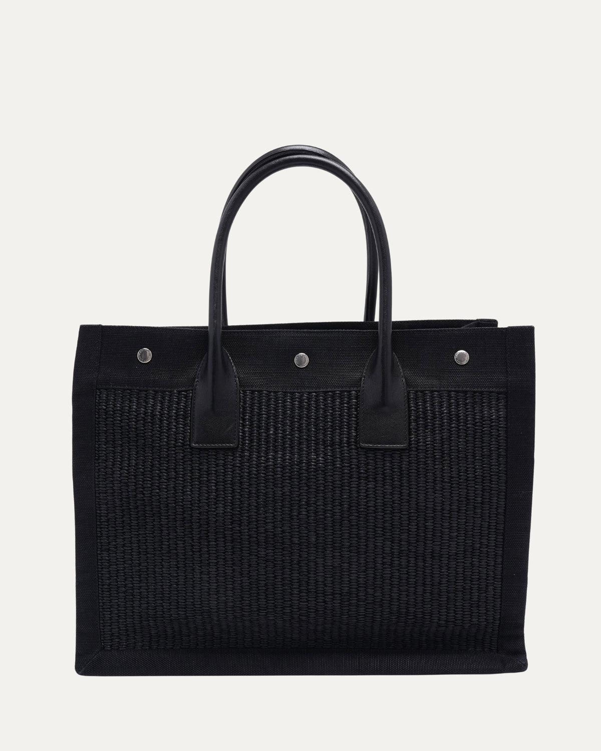 Rive Gauche Large Embroidered Raffia Tote Bag