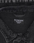 Oversized Metal Logo Denim Jacket