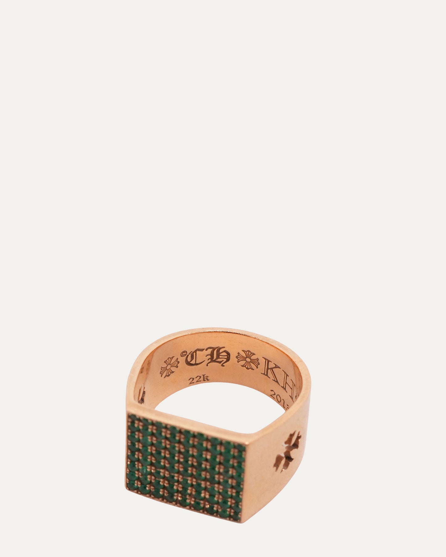 Gold & Emerald Cigar Band Ring