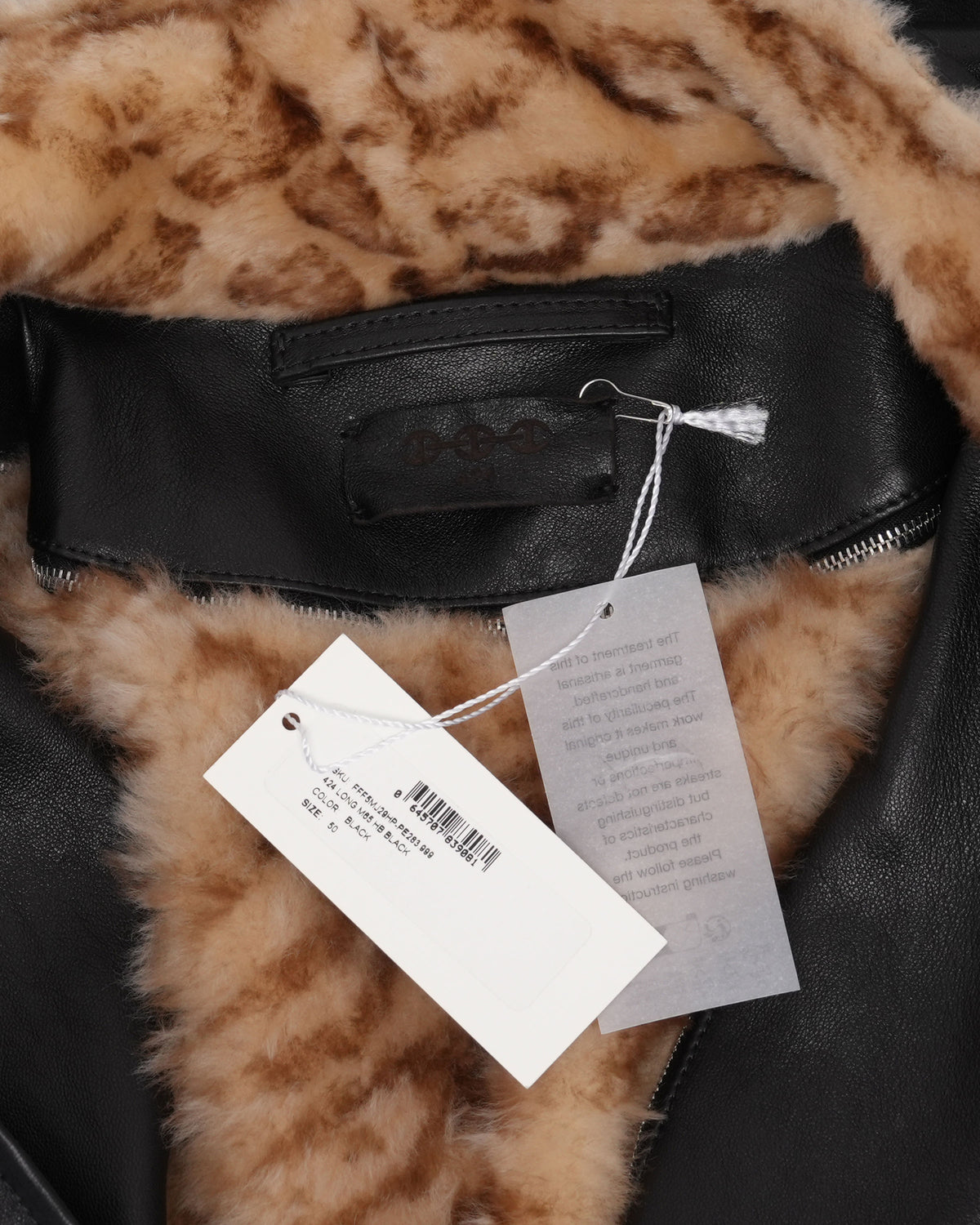 Leather Trench Coat with Printed Fur Lining