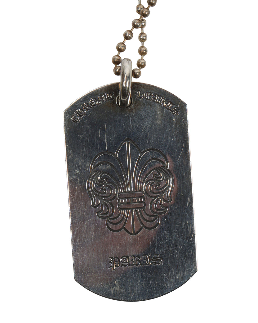 Paris Dog Tag Pendant with Chain