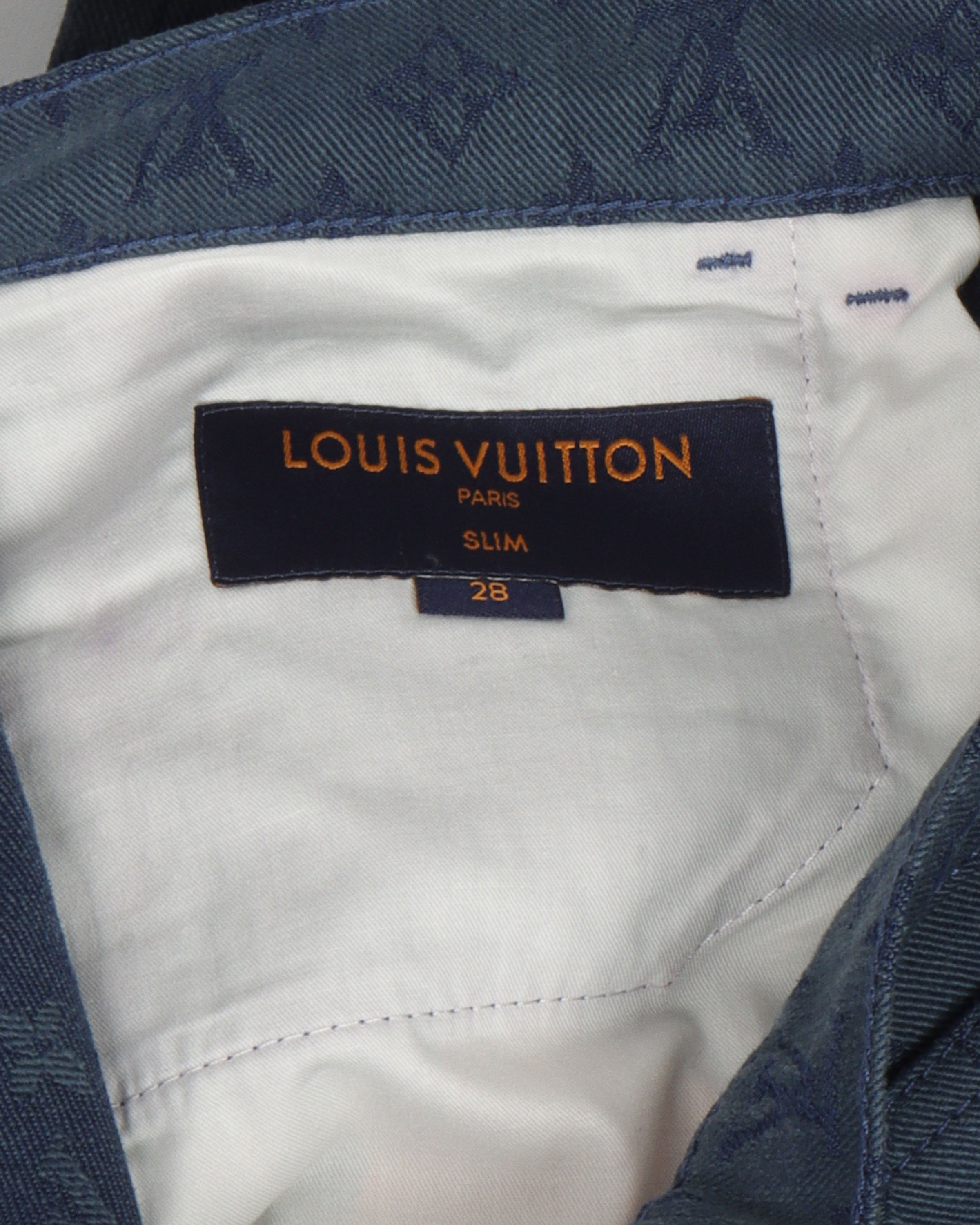 Louis Vuitton Louis Vuitton monogram flock slim denim jeans