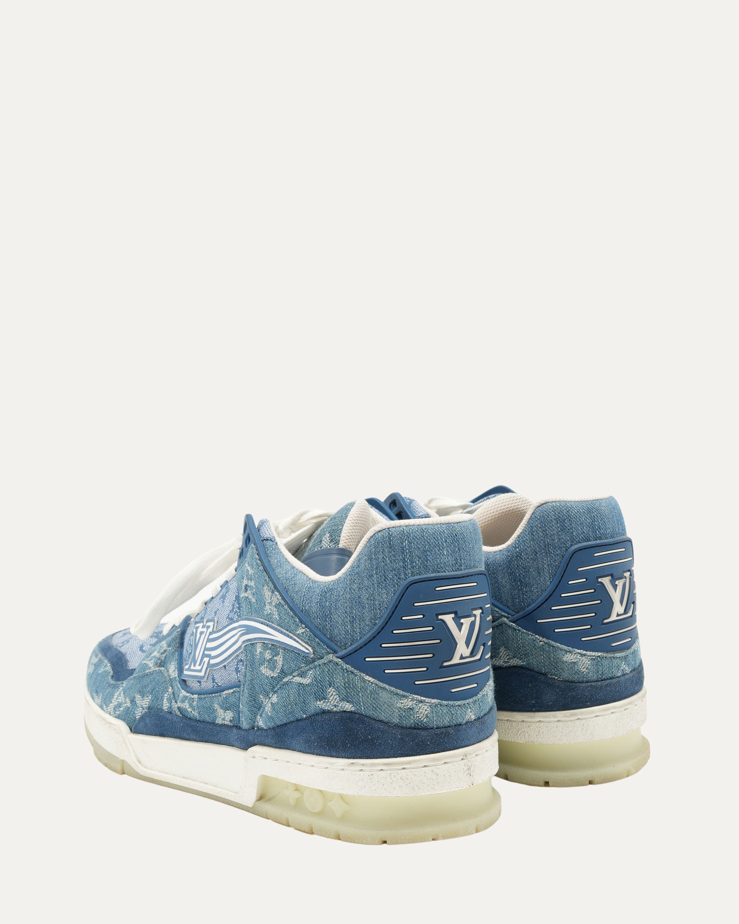 Suede and Denim Monogram LV Trainer