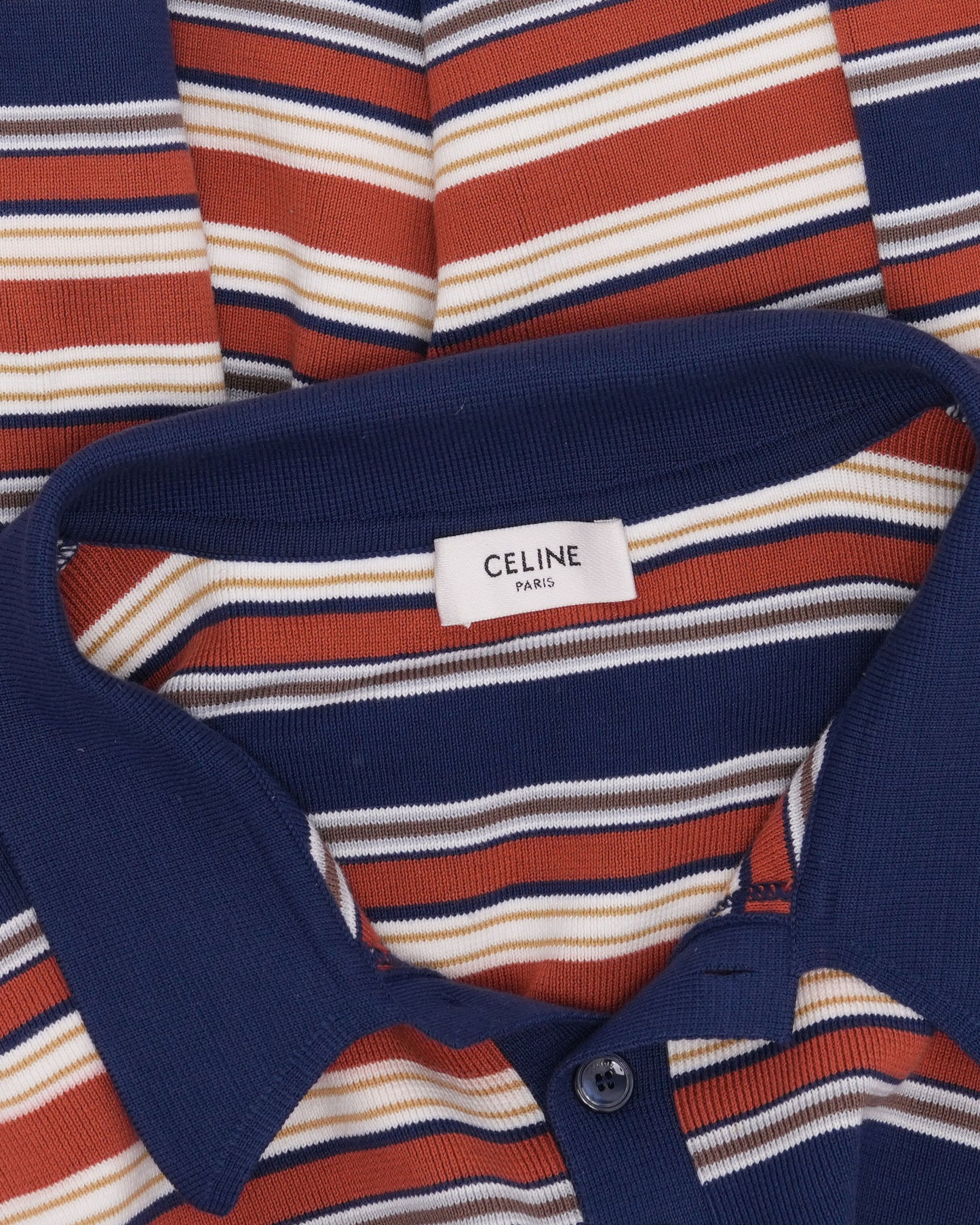 Triomphe Loose Striped Long Sleeve Polo