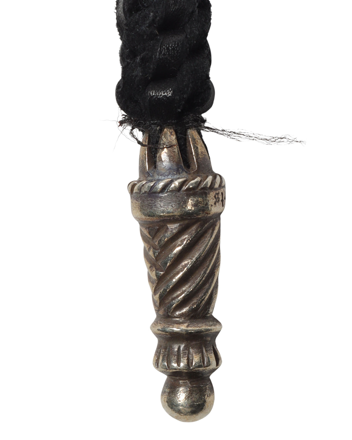 Braided Leather Lanyard Keychain w/ Dagger Charm