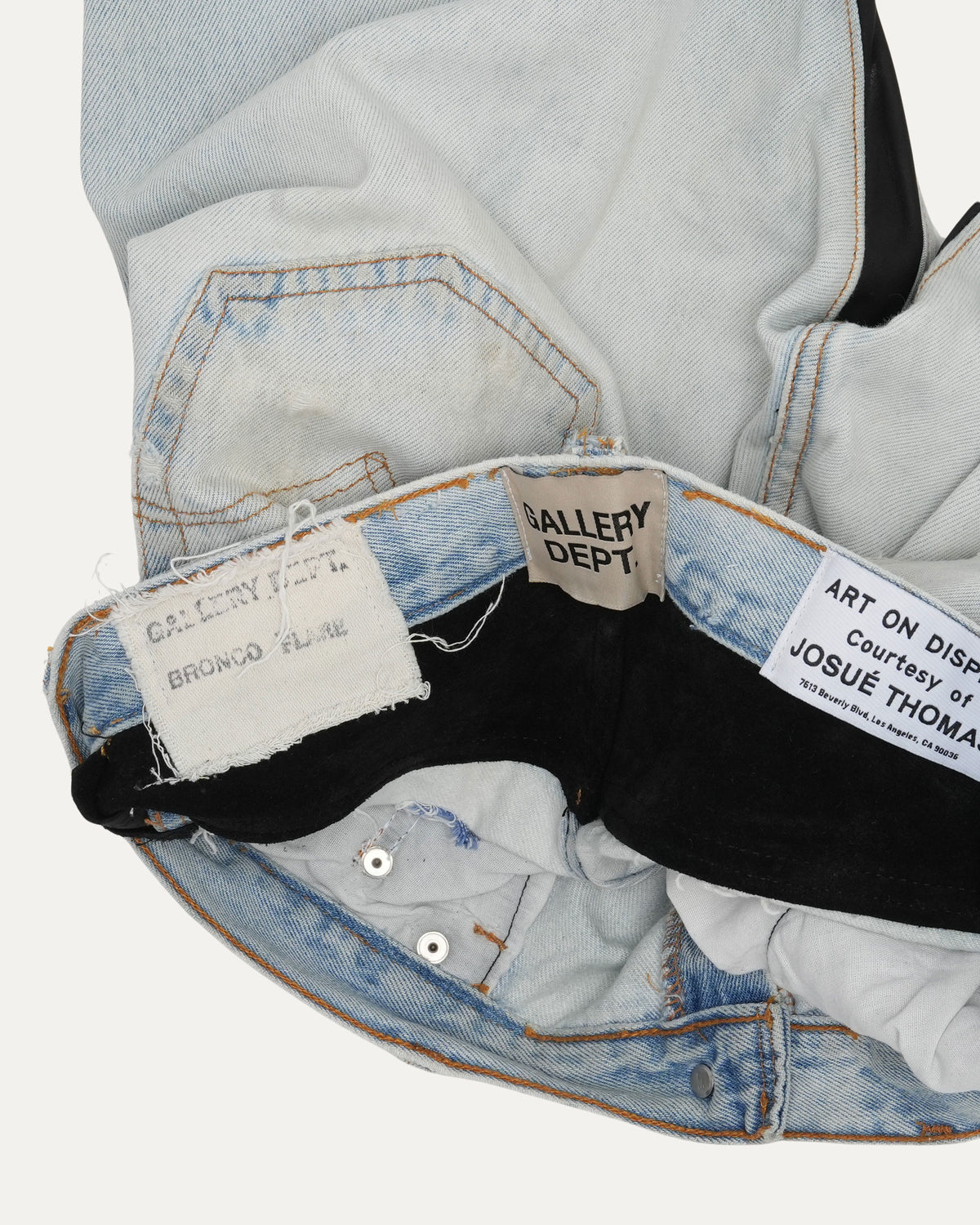 Leather Insert Bronco Flare Jeans