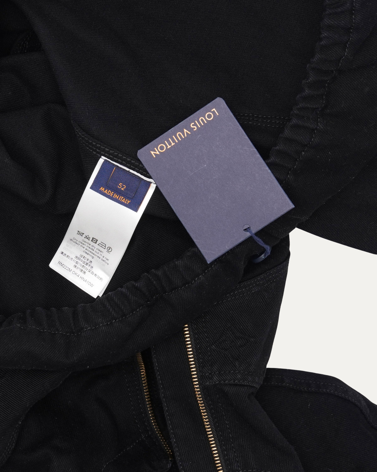 Monogram Embossed Hooded Denim Work Jacket