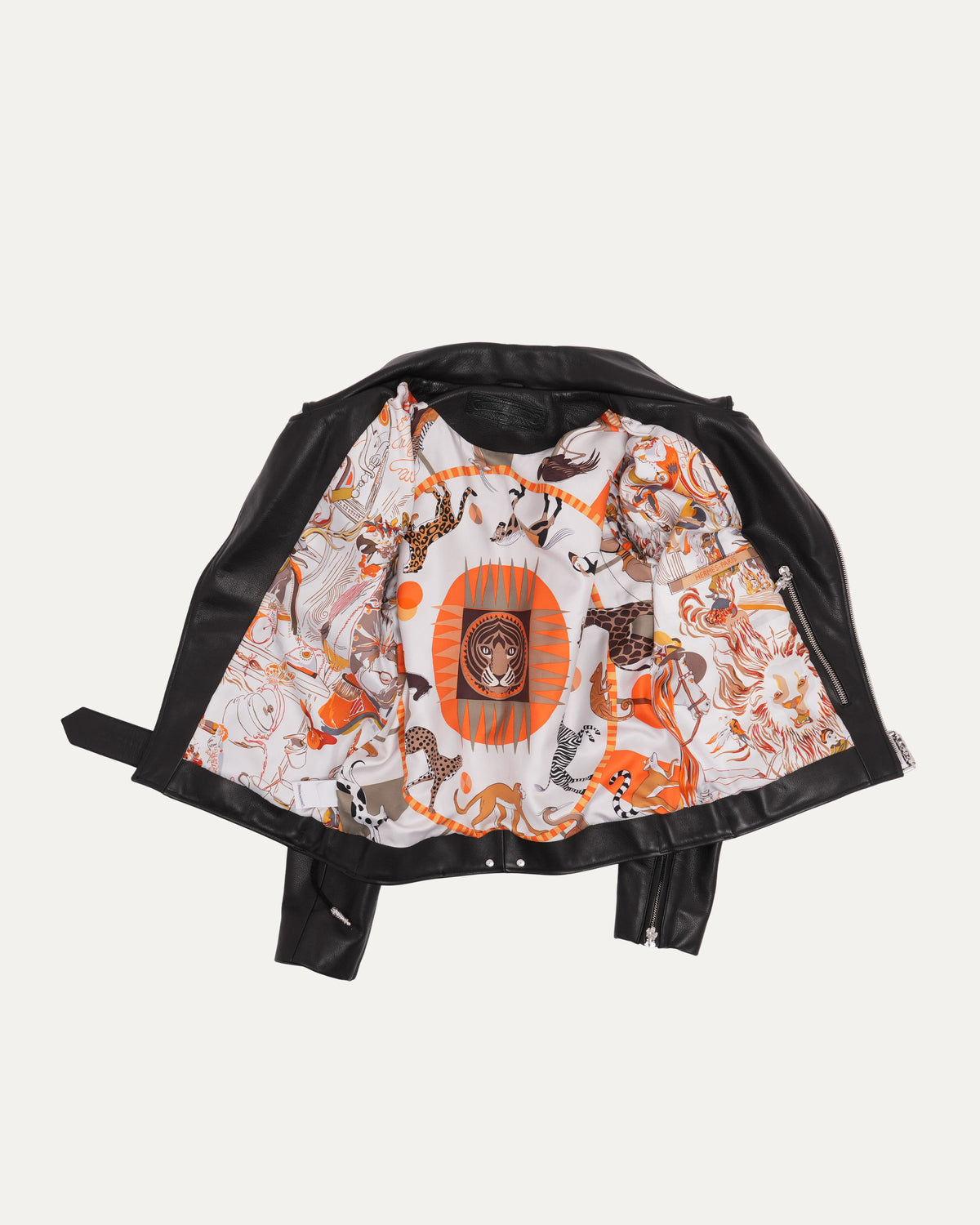 Hermes Silk Lined JJ Dean Leather Jacket