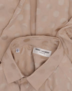 Hidden Placket Polka Dot Silk Shirt