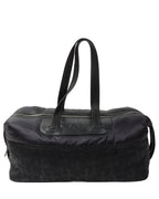 Nylon & Leather Cross Patch Duffel Bag