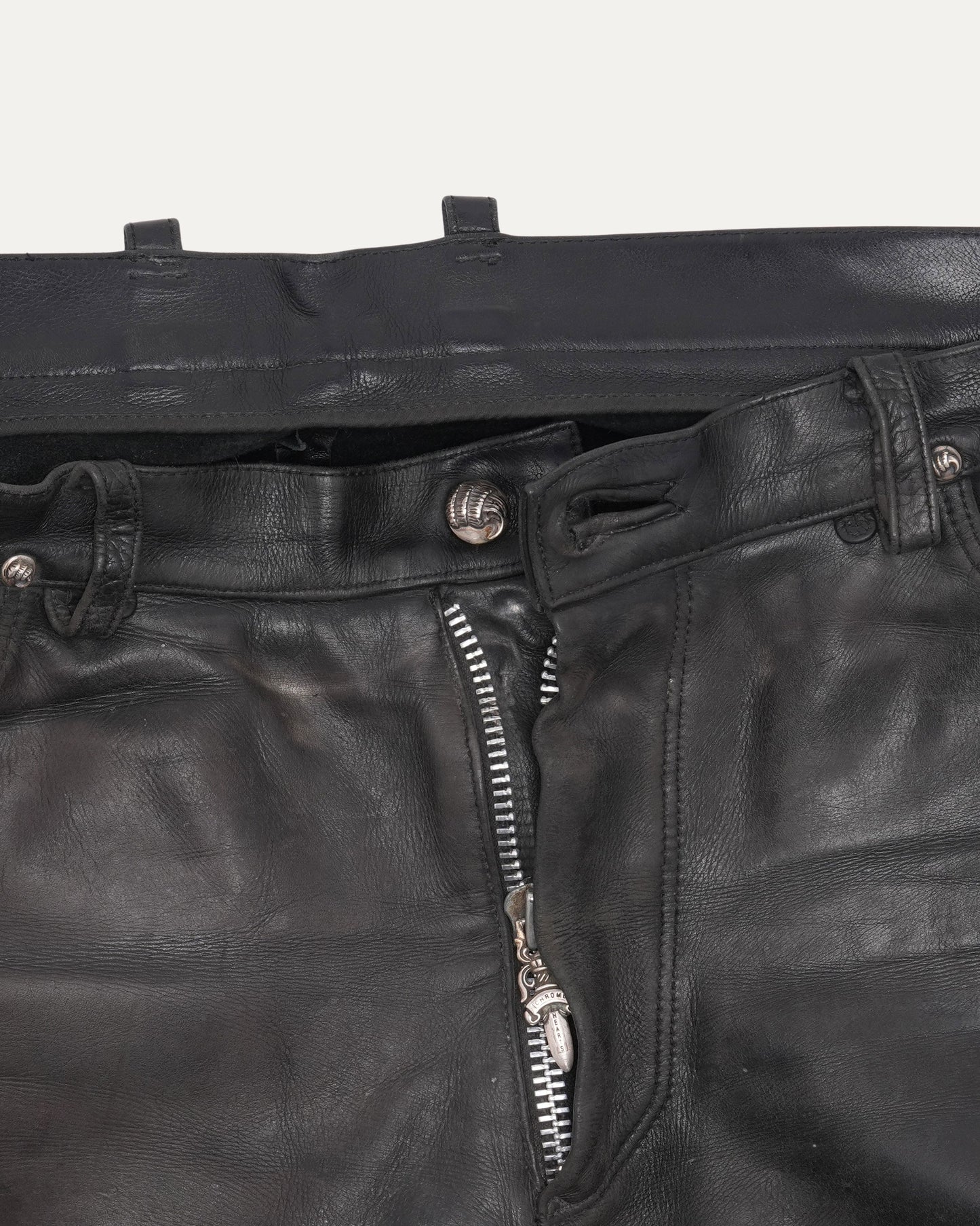 Leather Fleur Knee Pants