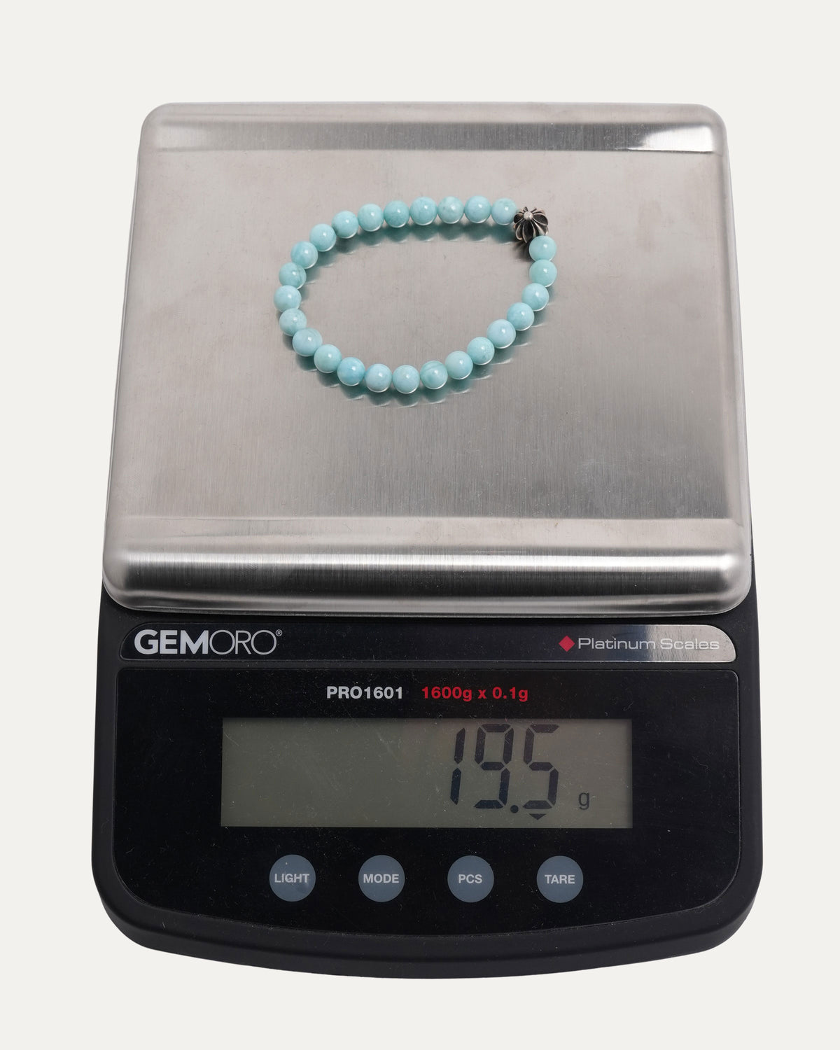 6mm Larimar Plus Cross Bead Bracelet