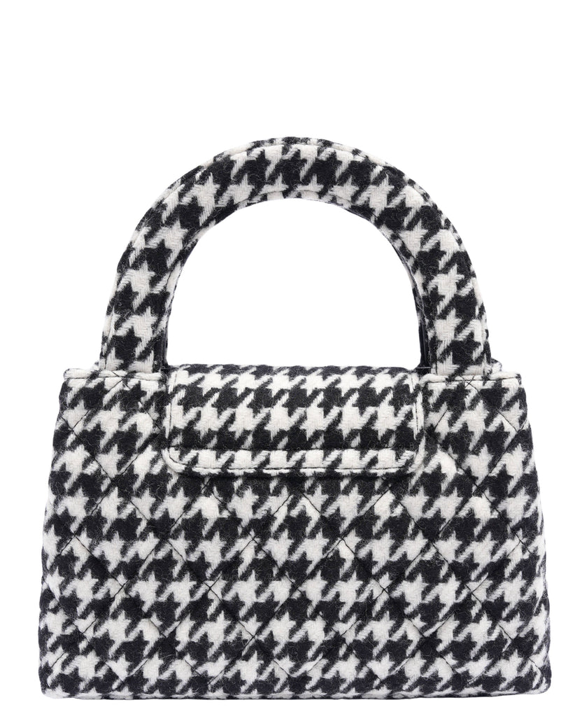 Tweed Houndstooth Quilted Nano Kelly Shopper