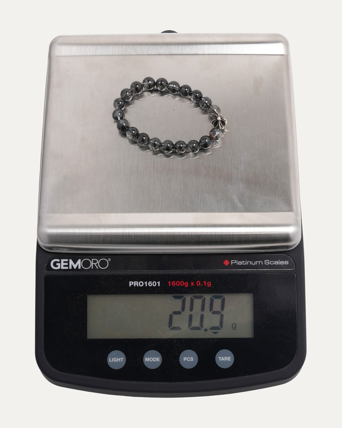 6mm Rutilated Quartz Plus Cross Bead Bracelet