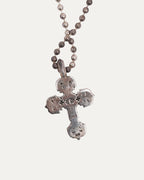 Small Filigree Cross Pendant with Ball Chain