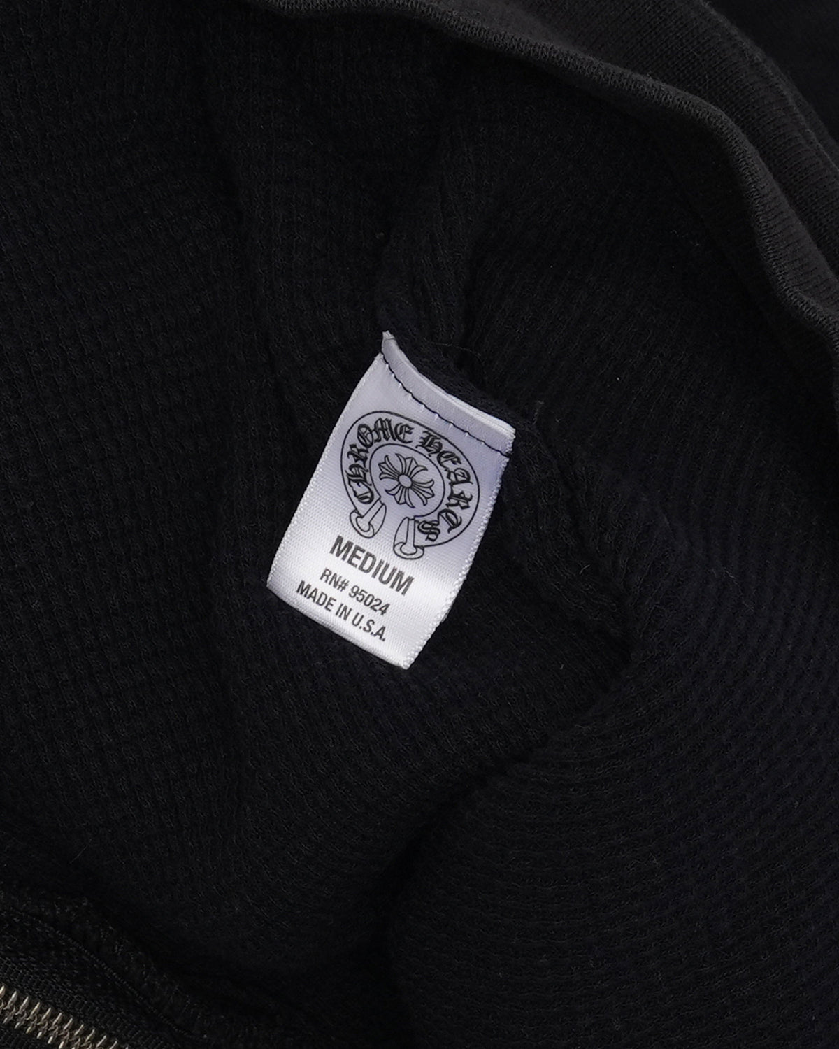 Vintage Thermal Lined Scroll Logo Zip Up Hoodie