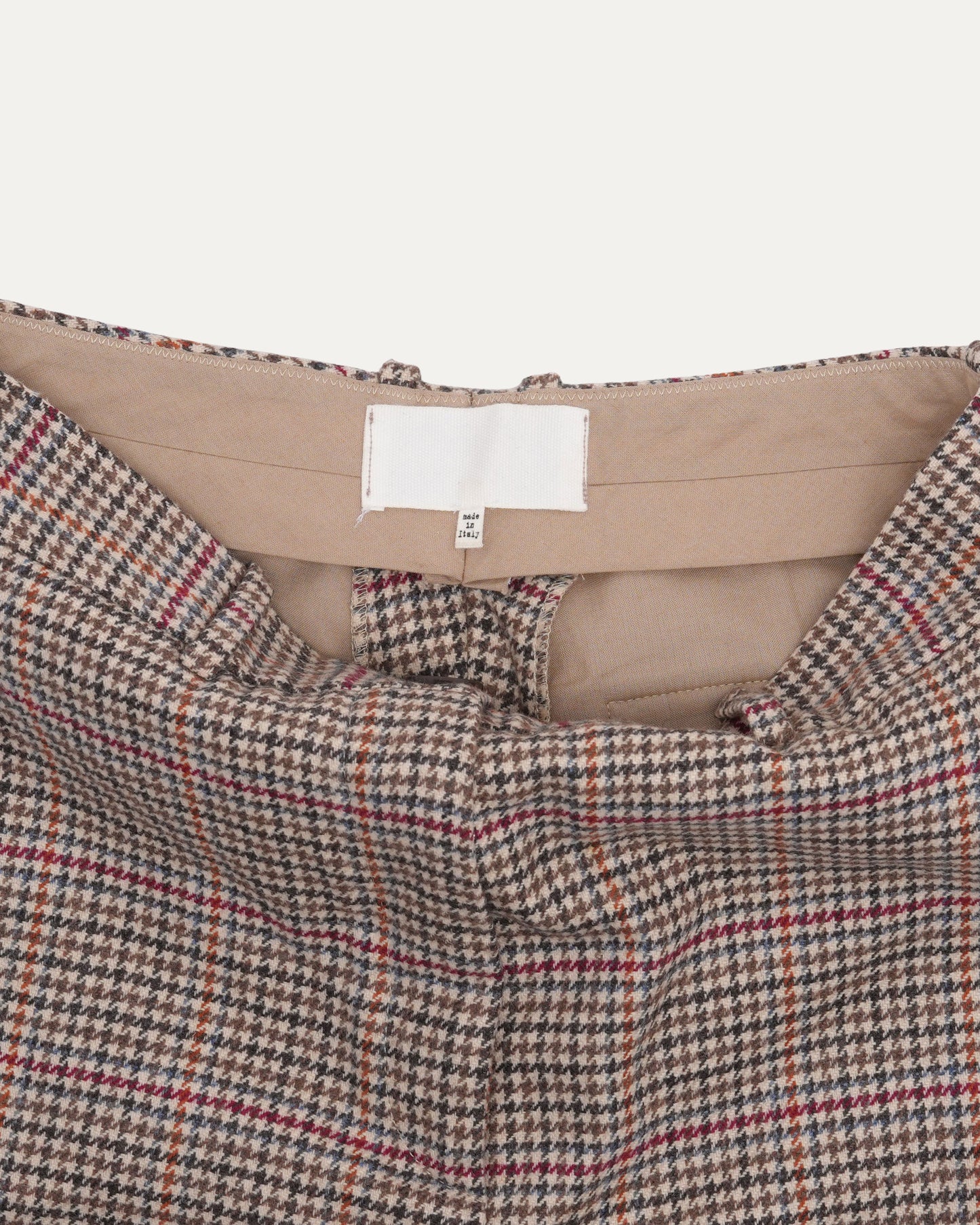 Wool Plaid Trousers
