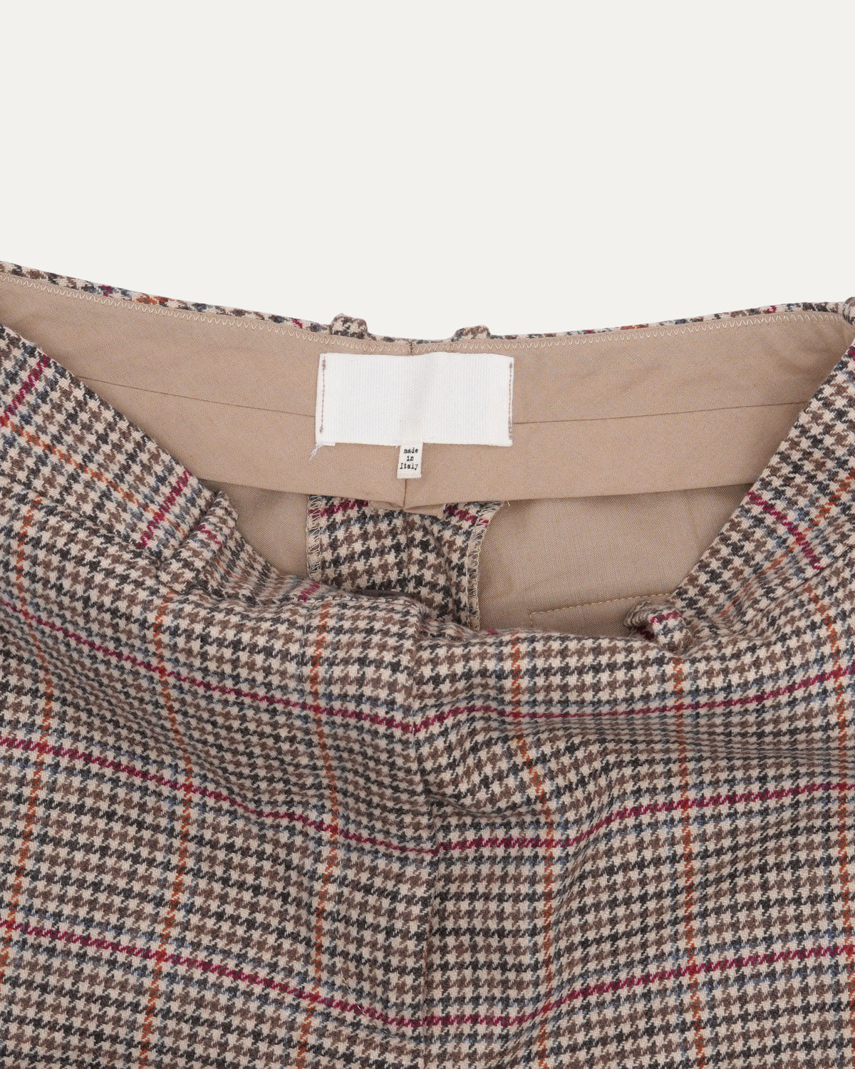 Wool Plaid Trousers