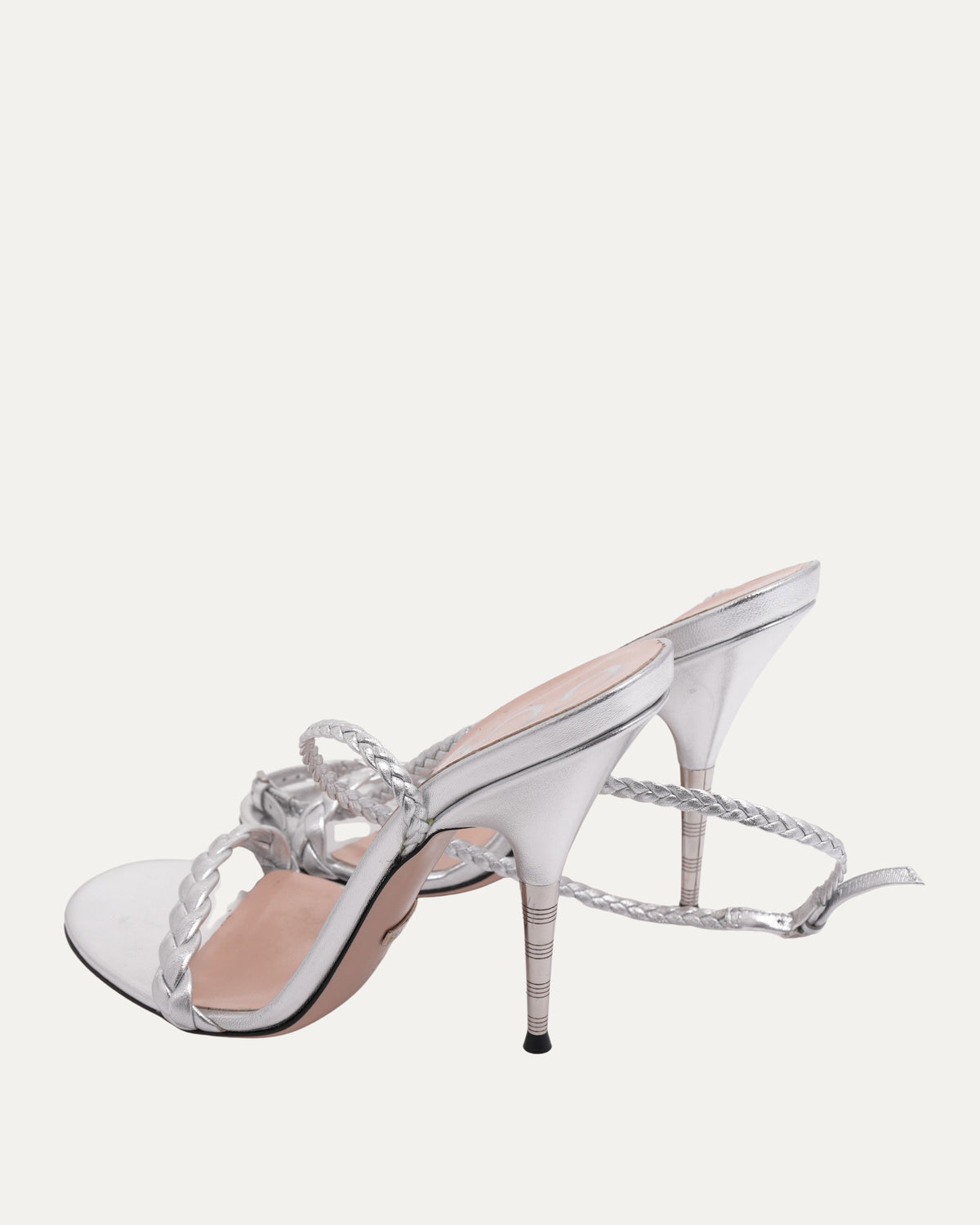 Metallic Braided Heeled Sandals