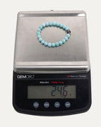 8mm Larimar Plus Cross Bead Bracelet
