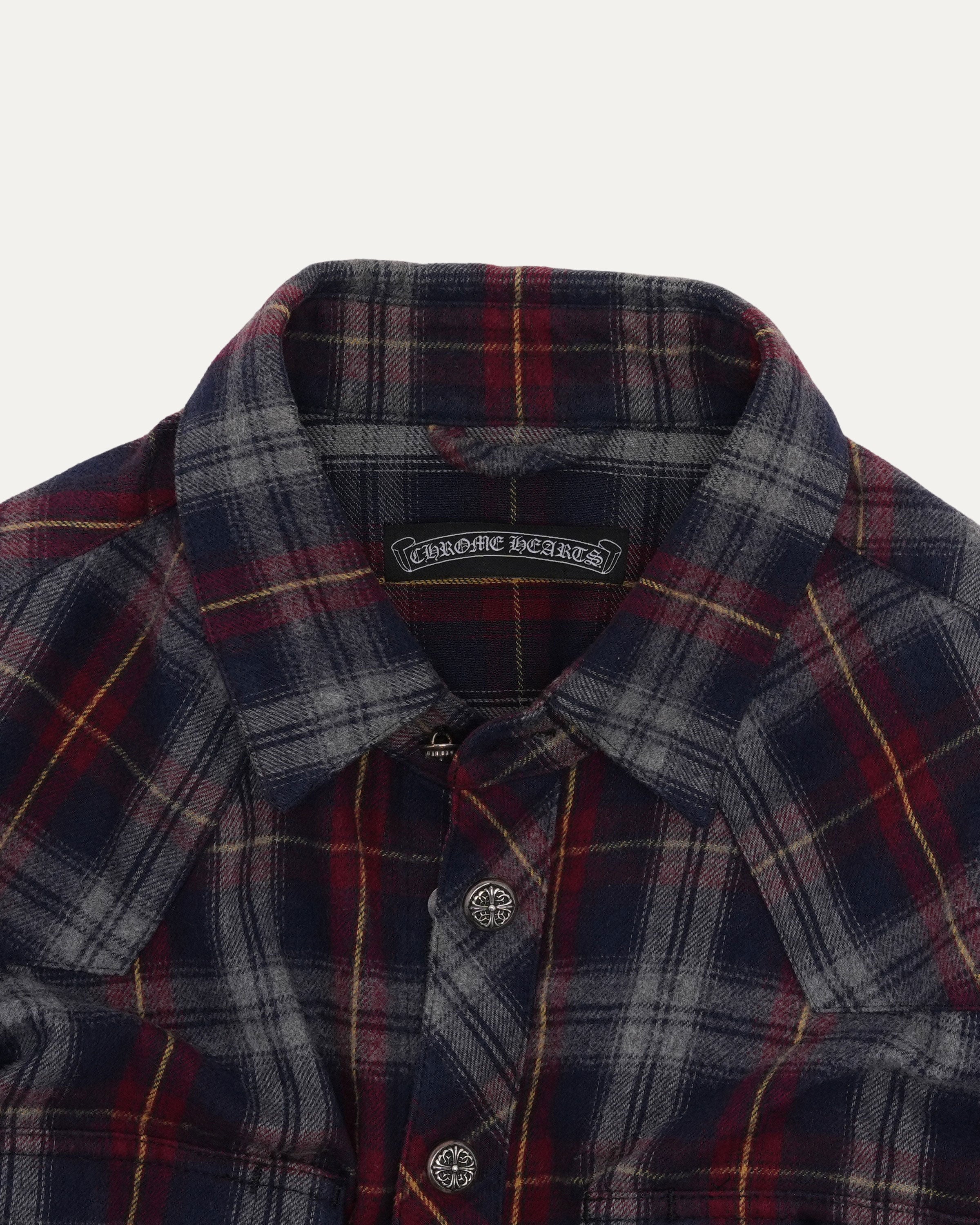 Chrome Hearts Cross Patch Vine Button Flannel Shirt – Justin Reed