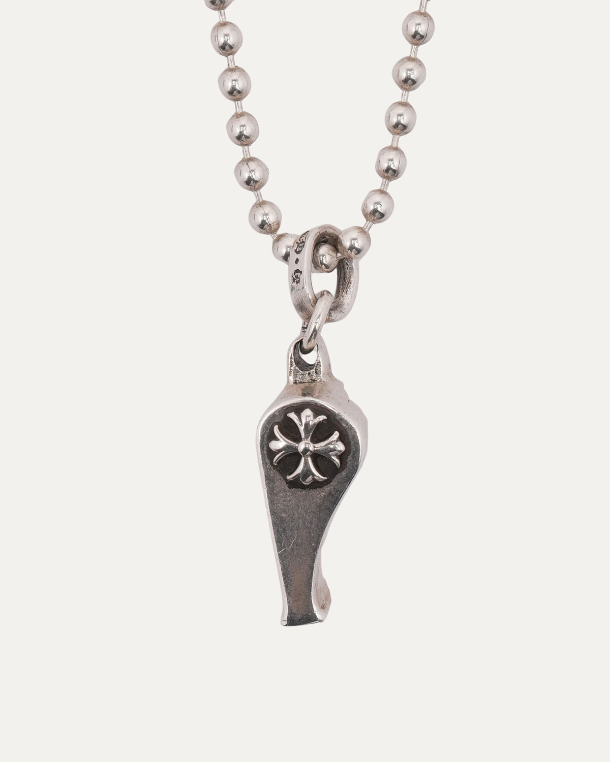 Plus Cross Whistle Pendant on Ball Chain Necklace